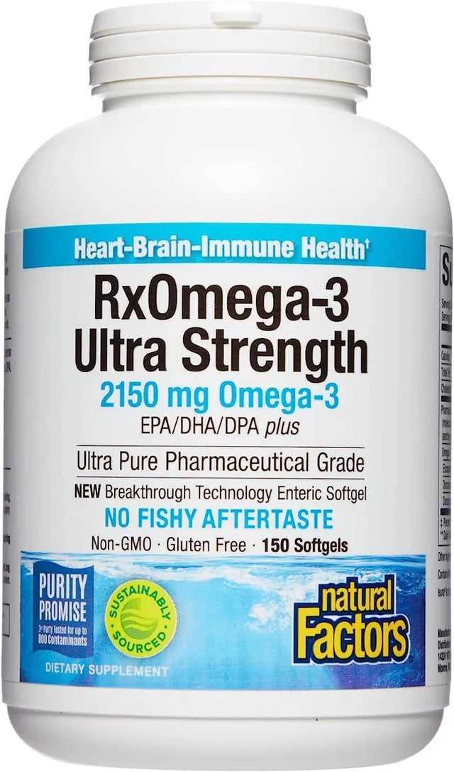 NATURAL FACTORS - Natural Factors Ultra Strength RxOmega-3 Fish Oil 150 Capsulas Blandas - The Red Vitamin MX - Suplementos Alimenticios - {{ shop.shopifyCountryName }}