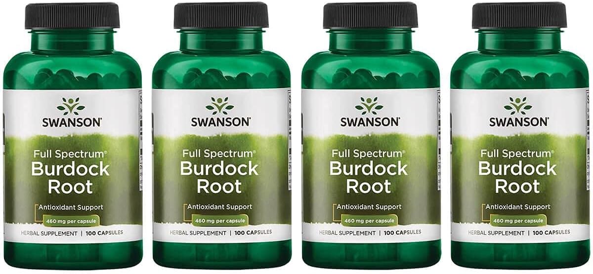 Swanson Burdock Root 460Mg. 100 Capsulas 4 Pack