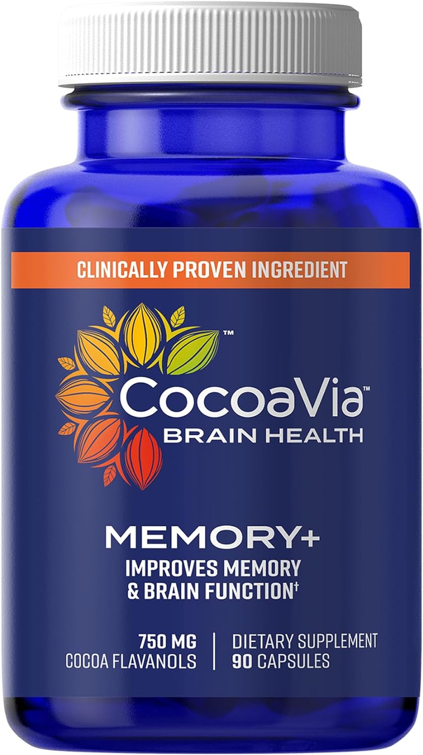 CocoaVia Memory+ Brain 750Mg. Cocoa Flavanols 90 Capsulas