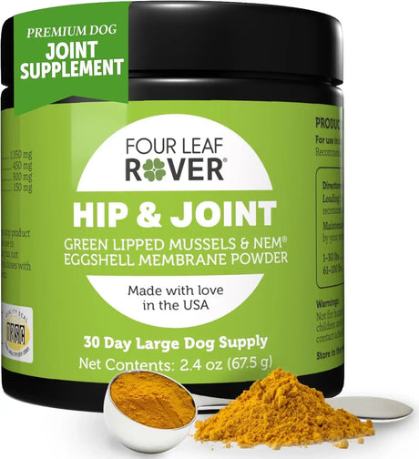 FOUR LEAF ROVER - FOUR LEAF ROVER Hip & Joint Mobility & Joint Support with Glucosamine and Chondroitin for Dogs 67.5Gr. - The Red Vitamin MX - Cuidado De Cadera Y Articulaciones Para Perros - {{ shop.shopifyCountryName }}