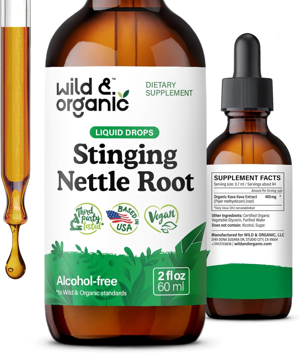 WILD & ORGANIC - Wild & Organic Stinging Nettle Root Drops 2 Fl.Oz. - The Red Vitamin MX - Suplementos Alimenticios - {{ shop.shopifyCountryName }}