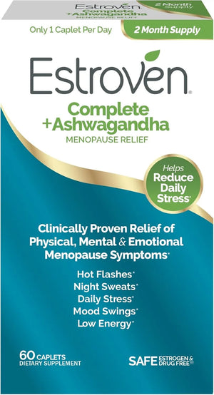ESTROVEN - Estroven Complete + Ashwagandha Multi-Symptom Menopause Supplement 60 Tabletas - The Red Vitamin MX - Suplementos Alimenticios - {{ shop.shopifyCountryName }}