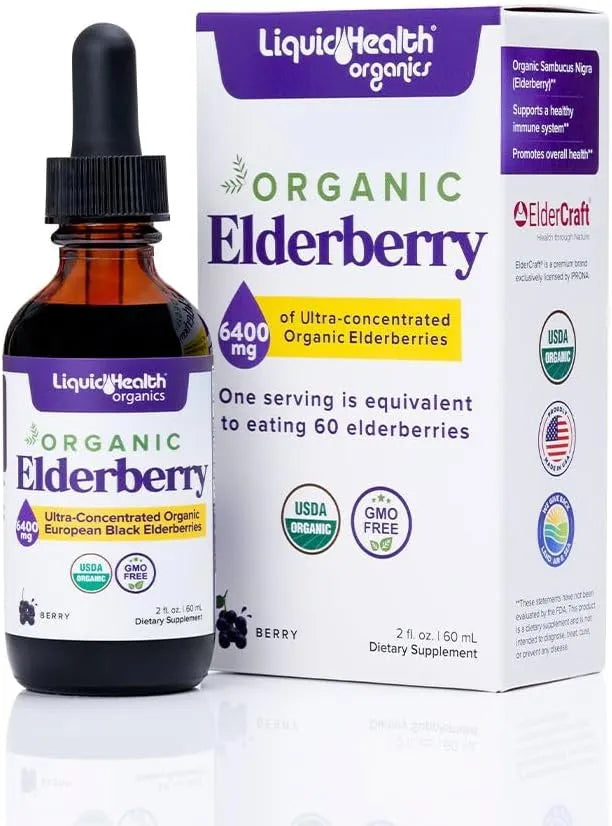 LIQUIDHEALTH - LIQUIDHEALTH USDA Organic Elderberry Liquid Drops 2 Fl.Oz. - The Red Vitamin MX - Suplementos Alimenticios - {{ shop.shopifyCountryName }}