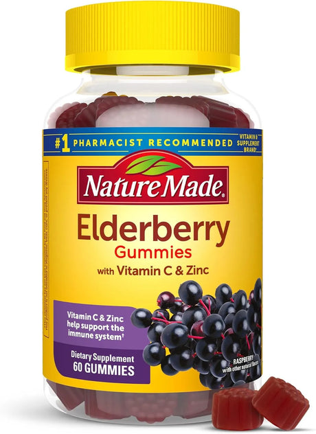 NATURE MADE - Nature Made Elderberry with Vitamin C and Zinc 60 Gomitas - The Red Vitamin MX - Suplementos Alimenticios - {{ shop.shopifyCountryName }}