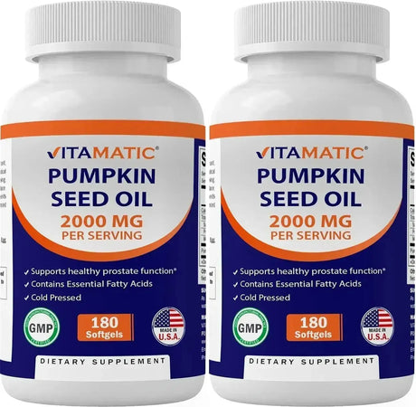 VITAMATIC - Vitamatic Pumpkin Seed Oil 2000Mg. 180 Capsulas Blandas 2 Pack - The Red Vitamin MX - Suplementos Alimenticios - {{ shop.shopifyCountryName }}