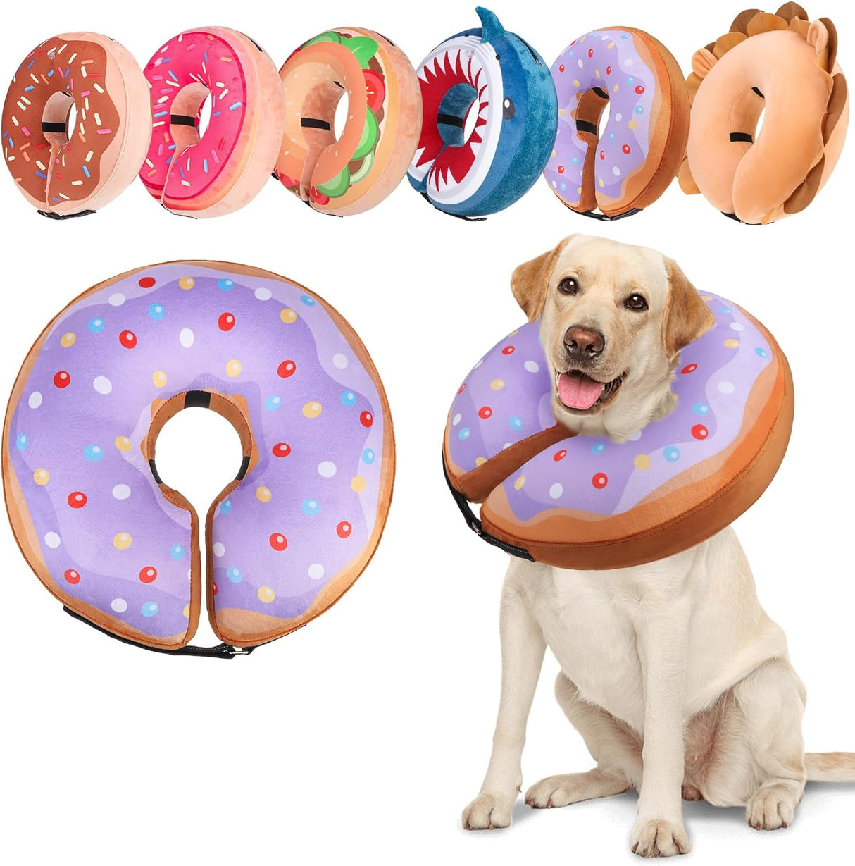 BEAUTYZOO Inflatable Donut Collar PURPLE MEDIUM