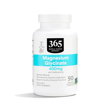 365 - 365 by Whole Foods Market Magnesium Glycinate 400Mg. 90 Tabletas - The Red Vitamin MX - Suplementos Alimenticios - {{ shop.shopifyCountryName }}