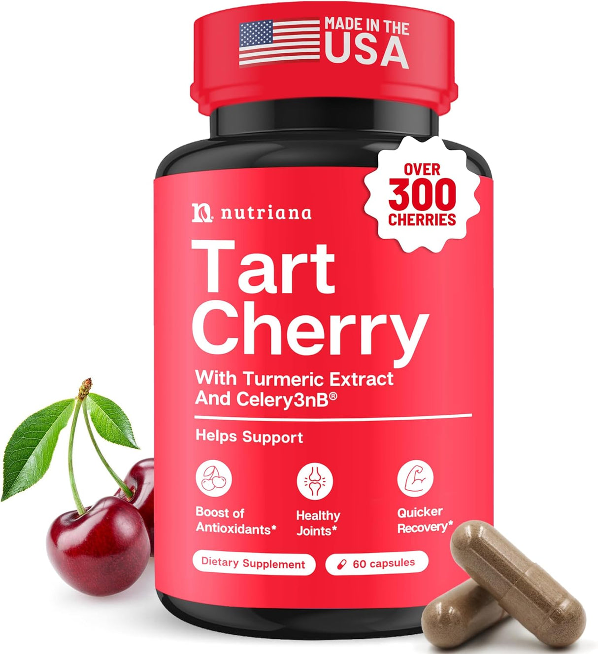 Nutriana 3 in 1 Tart Cherry Extract 60 Capsulas