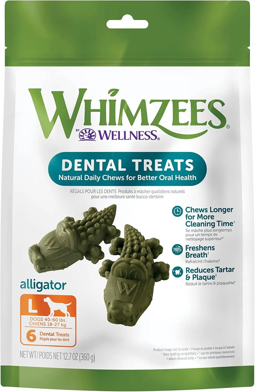 WELLNESS WHIMZEES - Whimzees Wellness Alligator Dog Dental Treats Large Size 6 Piezas - The Red Vitamin MX - Cuidado Dental Para Perros - {{ shop.shopifyCountryName }}