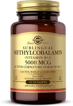 Solgar Methylcobalamin Vitamin B12 5000mcg 60 Tabletas
