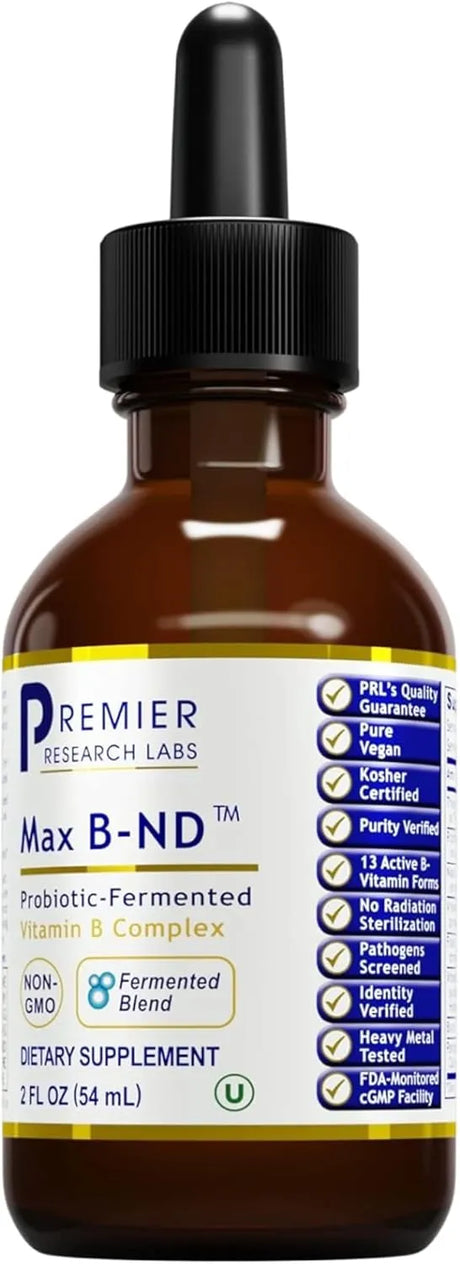 PREMIER RESEARCH LABS - Premier Research Labs: Max B-ND Liquid Vitamin B-Complex 2 Fl.Oz. - The Red Vitamin MX - Suplementos Alimenticios - {{ shop.shopifyCountryName }}