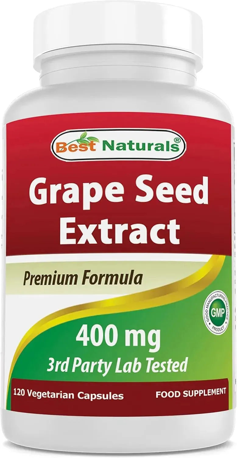 BEST NATURALS - Best Naturals Grape Seed Extract 400Mg. 120 Capsulas - The Red Vitamin MX - Suplementos Alimenticios - {{ shop.shopifyCountryName }}