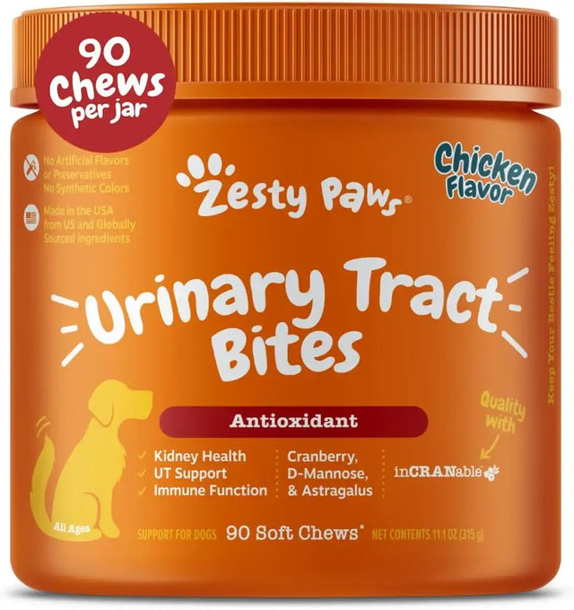 ZESTY PAWS - Zesty Paws Cranberry Supplement for Dogs Urinary Tract Support CHICKEN 90 Masticables - The Red Vitamin MX - Salud De Tracto Urinario Para Perros - {{ shop.shopifyCountryName }}