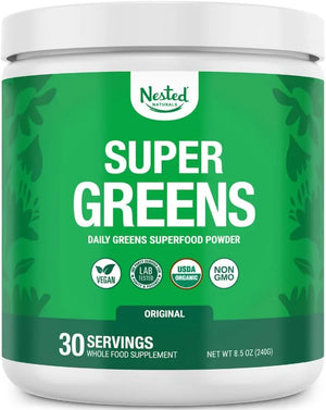 NESTED NATURALS - Nested Naturals Super Greens Daily Greens Superfood Powder 30 Servicios Original 240Gr. - The Red Vitamin MX - Suplementos Alimenticios - {{ shop.shopifyCountryName }}