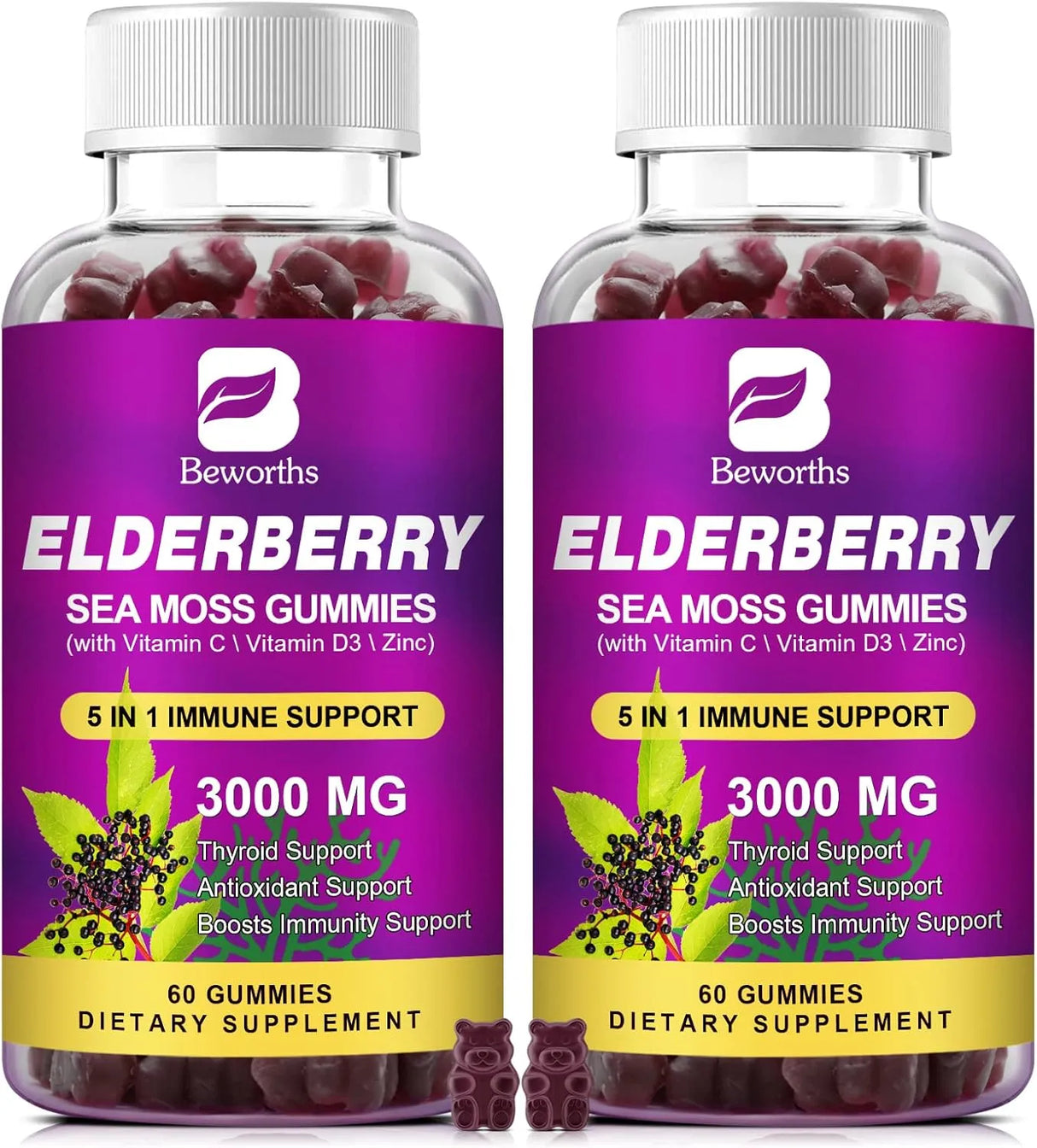 B BEWORTHS - B BEWORTHS Elderberry Gummies & Irish Sea Moss 60 Gomitas 2 Pack - The Red Vitamin MX - Suplementos Alimenticios - {{ shop.shopifyCountryName }}