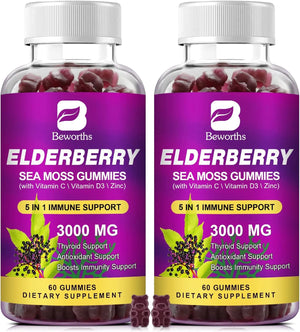 B BEWORTHS - B BEWORTHS Elderberry Gummies & Irish Sea Moss 60 Gomitas 2 Pack - The Red Vitamin MX - Suplementos Alimenticios - {{ shop.shopifyCountryName }}