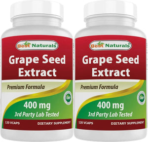 BEST NATURALS - Best Naturals Grape Seed Extract 400Mg. 120 Capsulas 2 Pack - The Red Vitamin MX - Suplementos Alimenticios - {{ shop.shopifyCountryName }}