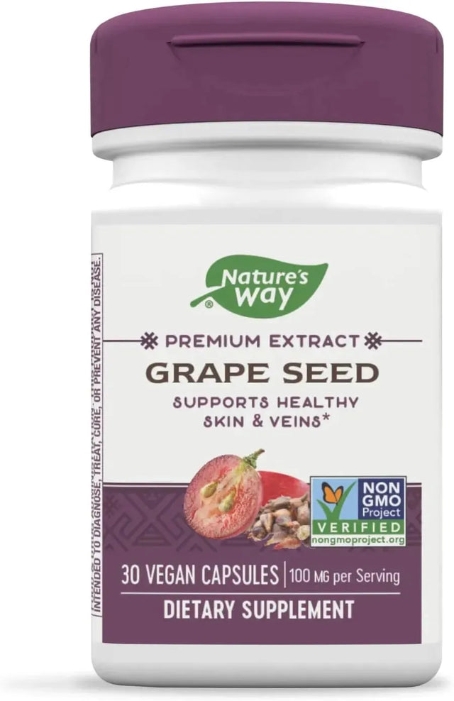 NATURE'S WAY - Nature's Way Premium Extract Grape Seed 100Mg. 30 Capsulas - The Red Vitamin MX - Suplementos Alimenticios - {{ shop.shopifyCountryName }}