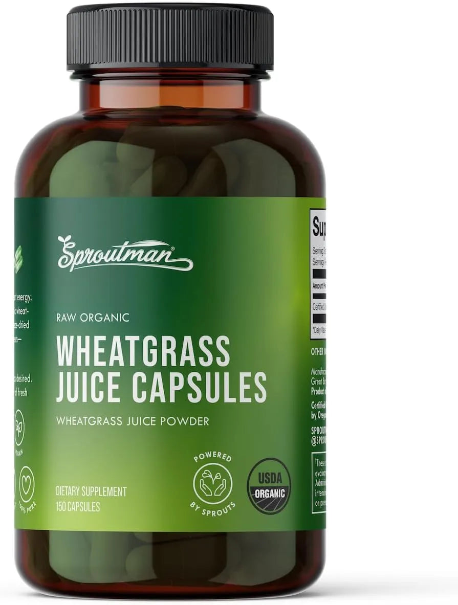 SPROUTMAN - Sproutman Organic Wheatgrass Juice Powder 150 Capsulas - The Red Vitamin MX - Suplementos Alimenticios - {{ shop.shopifyCountryName }}