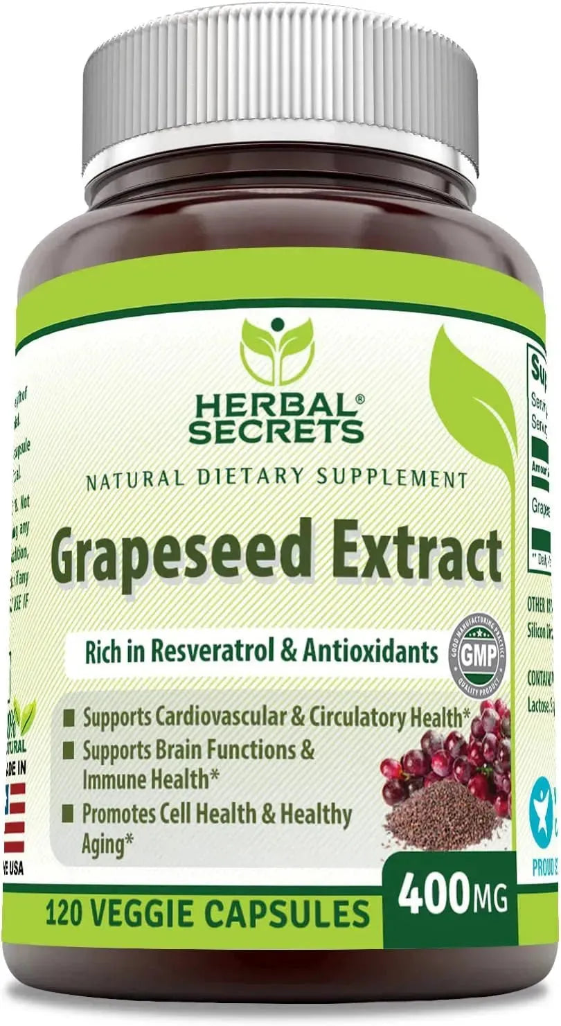 HERBAL SECRETS - Herbal Secrets Grapeseed Extract 400Mg. 120 Capsulas - The Red Vitamin MX - Suplementos Alimenticios - {{ shop.shopifyCountryName }}