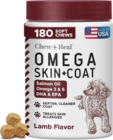 CHEW + HEAL - Chew + Heal Labs Omega Treats for Skin and Coat Lamb Flavor 180 Masticables - The Red Vitamin MX - Aceite De Pescado Para Perros - {{ shop.shopifyCountryName }}