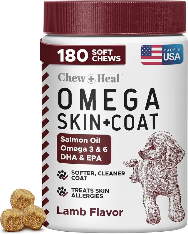 CHEW + HEAL - Chew + Heal Labs Omega Treats for Skin and Coat Lamb Flavor 180 Masticables - The Red Vitamin MX - Aceite De Pescado Para Perros - {{ shop.shopifyCountryName }}