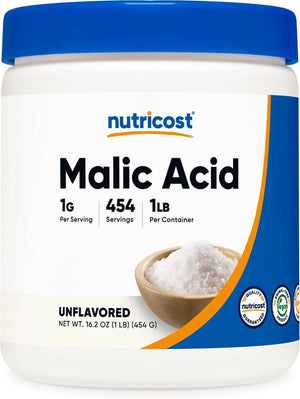 NUTRICOST - Nutricost Malic Acid Powder 454Gr. - The Red Vitamin MX - Suplementos Alimenticios - {{ shop.shopifyCountryName }}