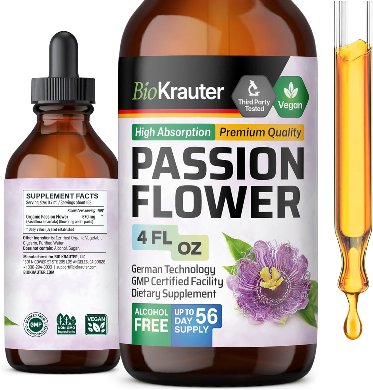 BIO KRAUTER Passionflower Tincture 4 Fl.Oz.