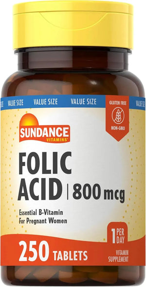 SUNDANCE - Sundance Folic Acid 800mcg 250 Tabletas - The Red Vitamin MX - Suplementos Alimenticios - {{ shop.shopifyCountryName }}