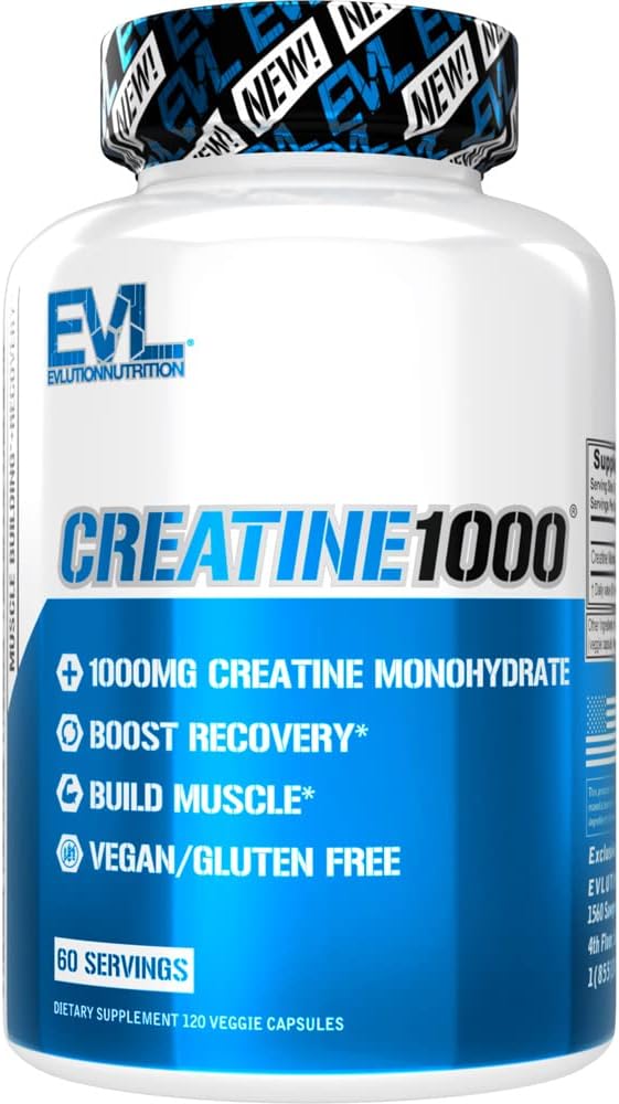 Evlution Pure Creatine Monohydrate Capsules 1000Mg. 120 Capsulas - The Red Vitamin MX - Suplementos Alimenticios - EVLUTION