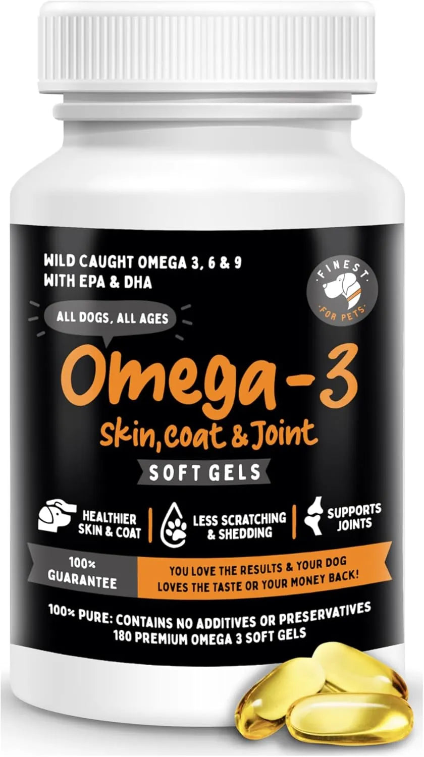 FINEST FOR PETS - Finest For Pets Omega 3 Fish Oil for Dogs 180 Capsulas Blandas - The Red Vitamin MX - Aceite De Pescado Para Perros - {{ shop.shopifyCountryName }}