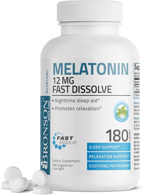 BRONSON - Bronson Melatonin 12Mg. Fast Dissolve 180 Tabletas - The Red Vitamin MX - Suplementos Alimenticios - {{ shop.shopifyCountryName }}