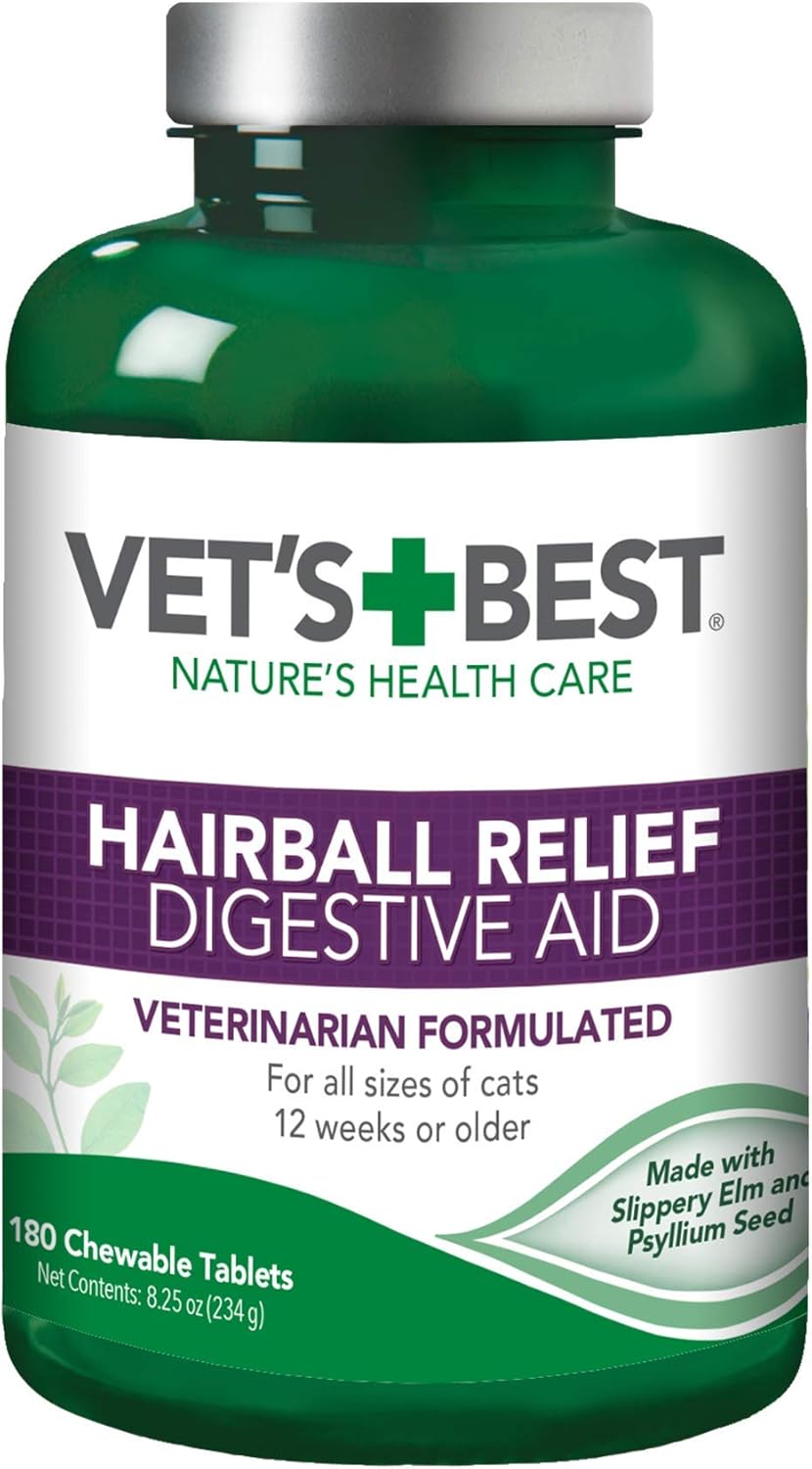 Vet’s Best Cat Hairball Relief Digestive Aid 180 Tabletas Masticables