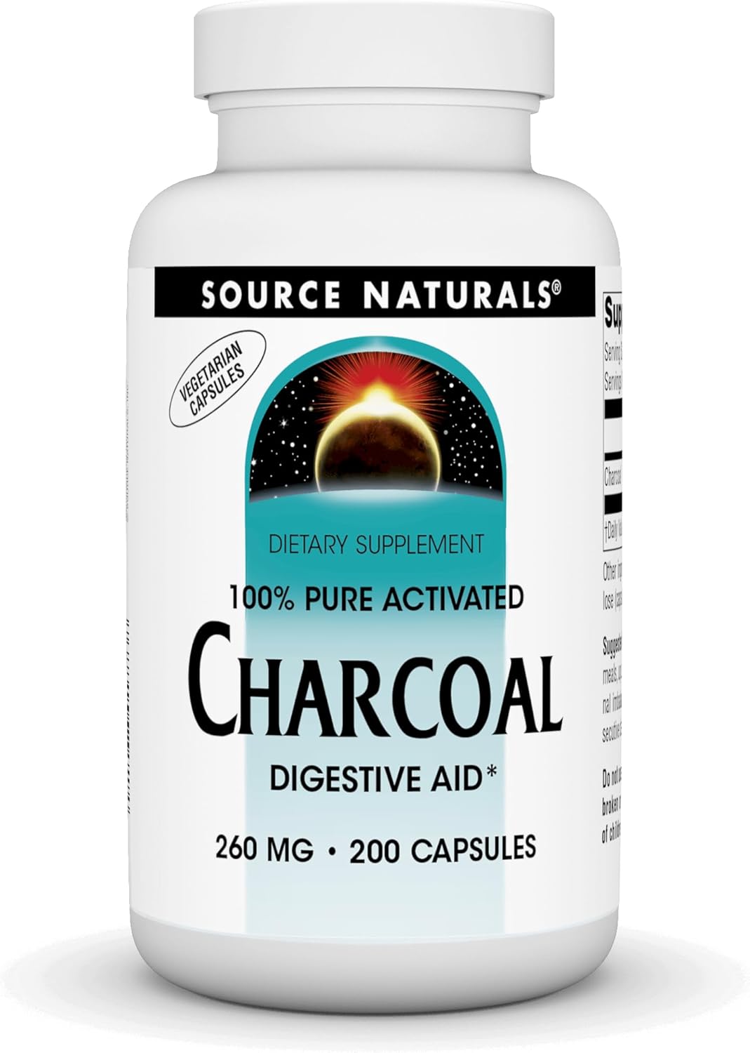 Source Naturals Charcoal 260Mg. 200 Capsulas