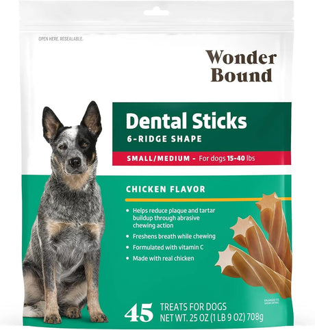 WONDER BOUND - Wonder Bound Chicken Flavor Dental Sticks for Small/Medium Dogs 45 Piezas - The Red Vitamin MX - Cuidado Dental Para Perros - {{ shop.shopifyCountryName }}