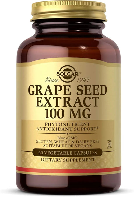 SOLGAR - Solgar Grape Seed Extract 100Mg. 60 Capsulas - The Red Vitamin MX - Suplementos Alimenticios - {{ shop.shopifyCountryName }}