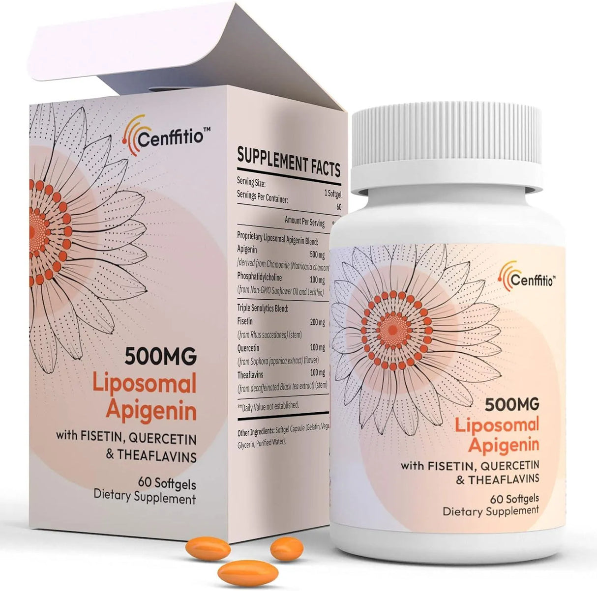 CENFFITIO - Cenffitio Liposomal Apigenin 500Mg. 60 Capsulas - The Red Vitamin MX - Suplementos Alimenticios - {{ shop.shopifyCountryName }}