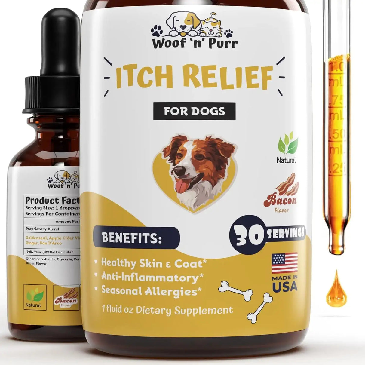 WOOF N PURR - Woof 'n' Purr Natural Itch Relief for Dogs 1 Fl.Oz. - The Red Vitamin MX - Remedios Para La Picazón De Perros - {{ shop.shopifyCountryName }}