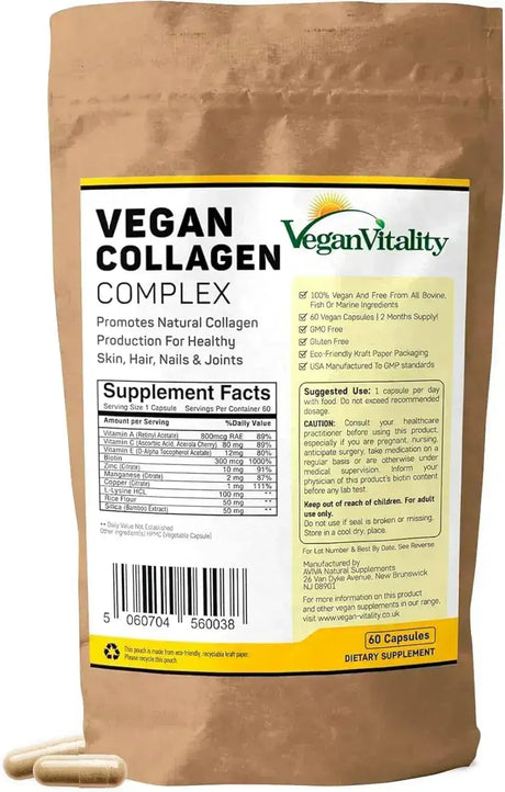 VEGAN VITALITY - Vegan Vitality Vegan Collagen 60 Capsulas - The Red Vitamin MX - Suplementos Alimenticios - {{ shop.shopifyCountryName }}