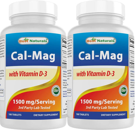 BEST NATURALS - Best Naturals Calcium Magnesium with Vitamin D3 180 Tabletas 2 Pack - The Red Vitamin MX - Suplementos Alimenticios - {{ shop.shopifyCountryName }}