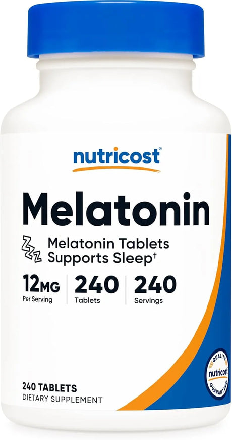 NUTRICOST - Nutricost Melatonin 12Mg. 240 Tabletas - The Red Vitamin MX - Suplementos Alimenticios - {{ shop.shopifyCountryName }}