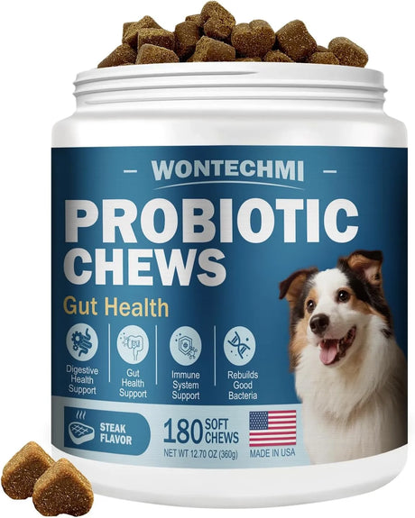 WONTECHMI - WONTECHMI Probiotics for Dogs Steak 180 Masticables - The Red Vitamin MX - Probióticos Para Perros - {{ shop.shopifyCountryName }}
