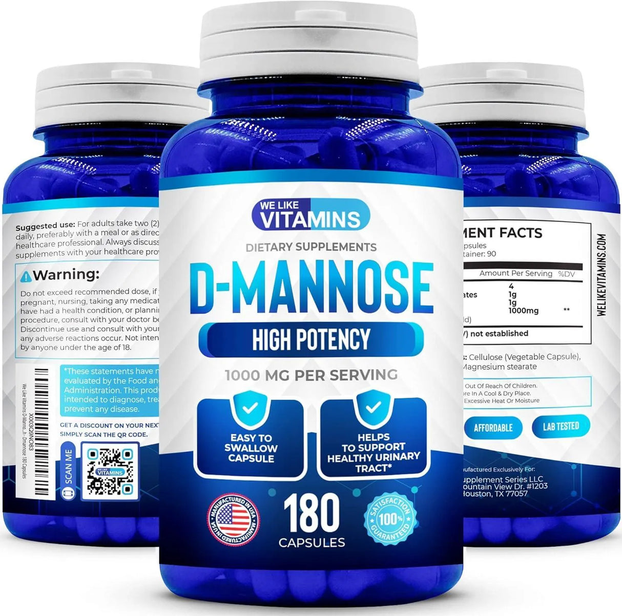 WE LIKE VITAMINS - We Like Vitamins D-Mannose 1000Mg. 180 Capsulas - The Red Vitamin MX - Suplementos Alimenticios - {{ shop.shopifyCountryName }}