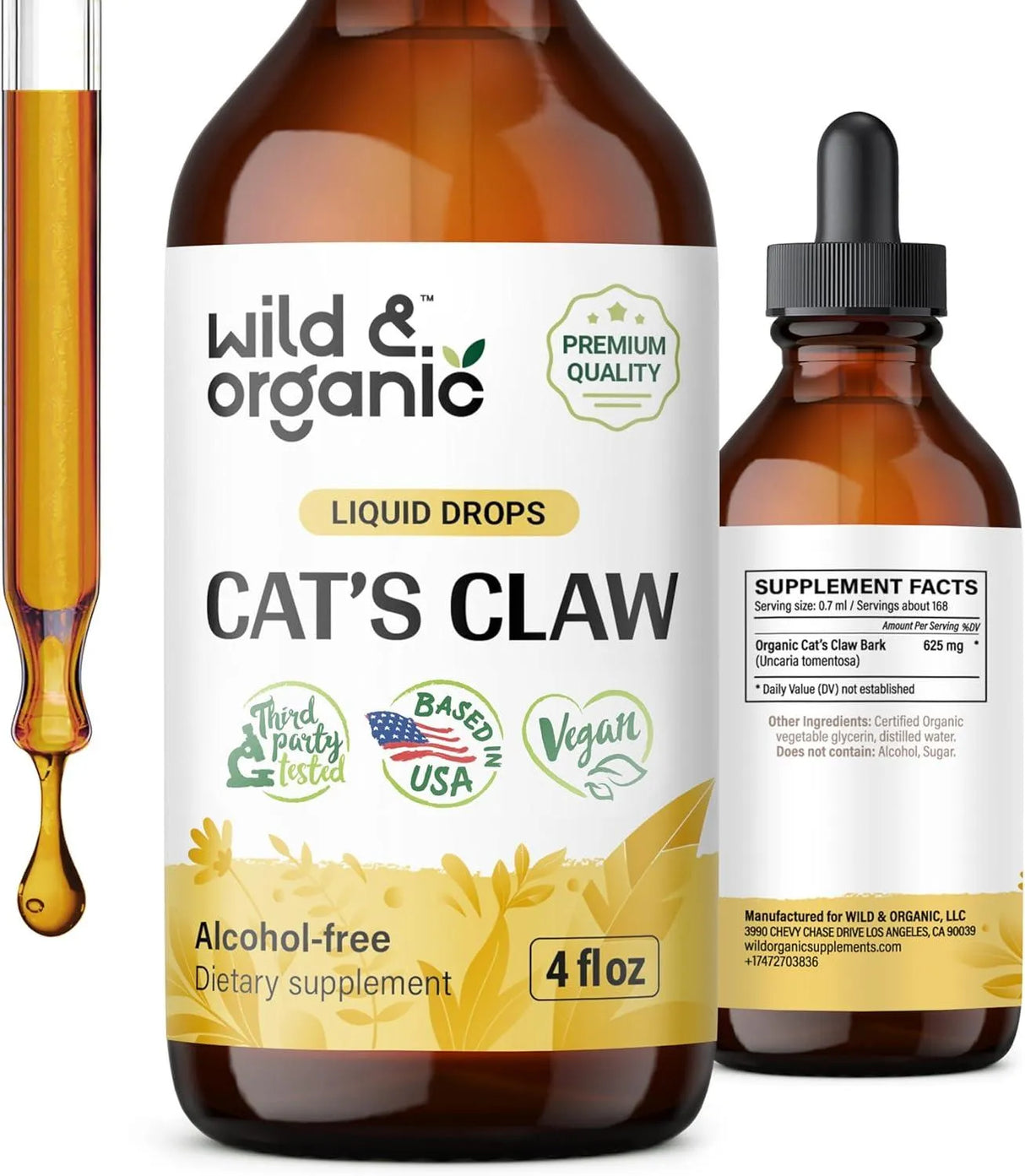 WILD & ORGANIC - Wild & Organic Cats Claw Tincture 4 Fl.Oz. - The Red Vitamin MX - Suplementos Alimenticios - {{ shop.shopifyCountryName }}