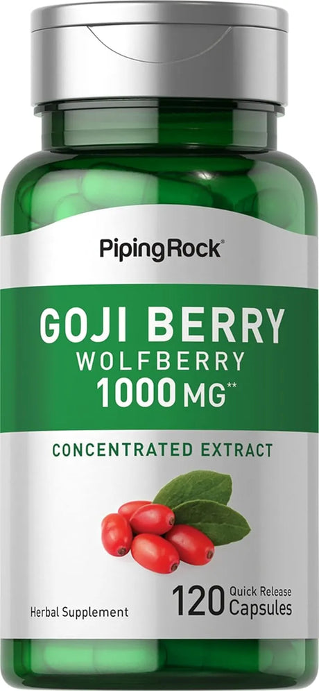 PIPING ROCK - Piping Rock Goji Berry 1000Mg. 120 Capsulas - The Red Vitamin MX - Suplementos Alimenticios - {{ shop.shopifyCountryName }}