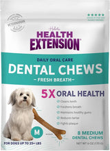 HEALTH EXTENSION - Health Extension Dog Chew Bone Treats Medium 8 Piezas - The Red Vitamin MX - Cuidado Dental Para Perros - {{ shop.shopifyCountryName }}