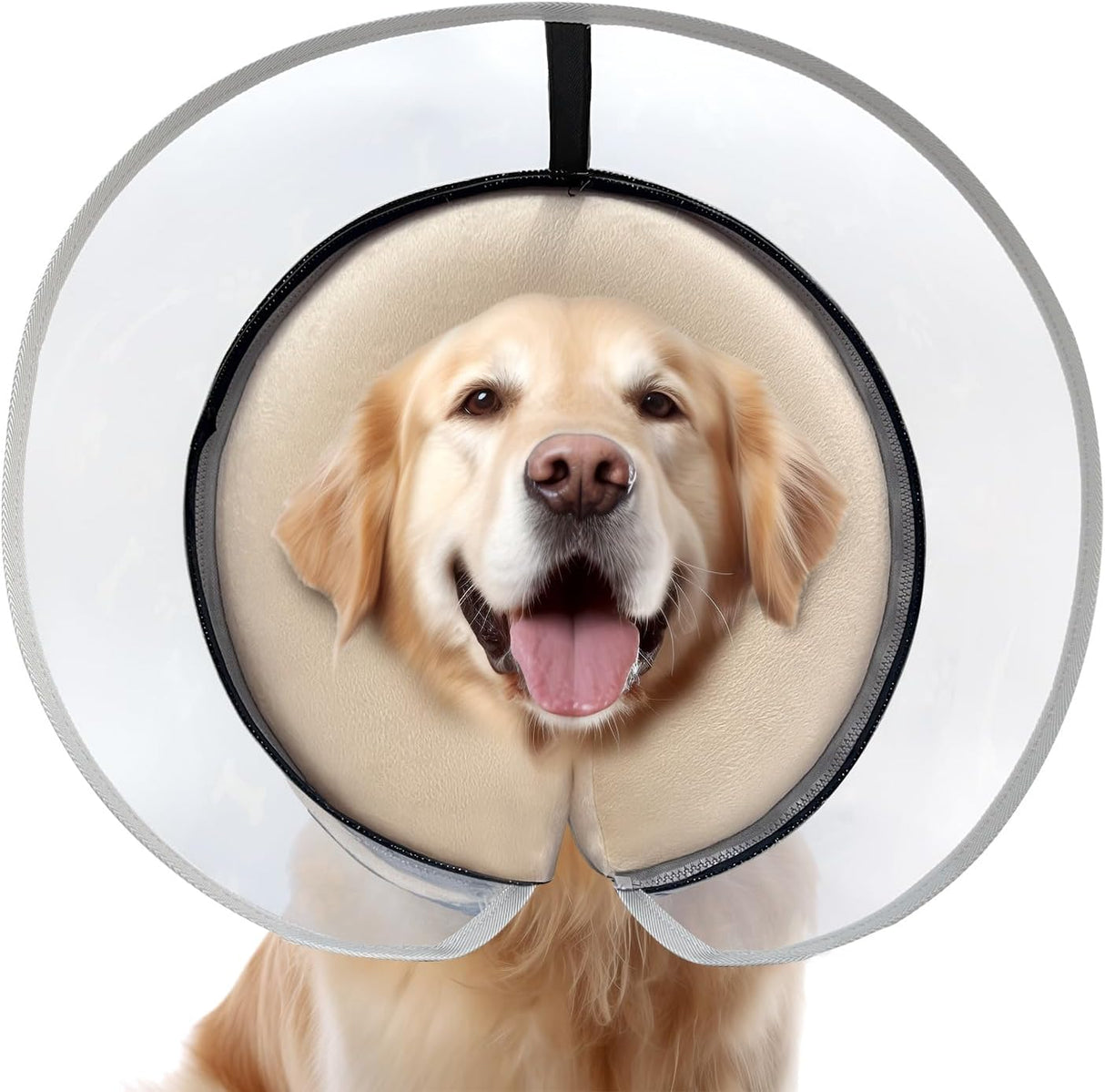 Uaidie Dog Cone Collar with Enhanced Anti-Licking PALE YELLOW LARGE