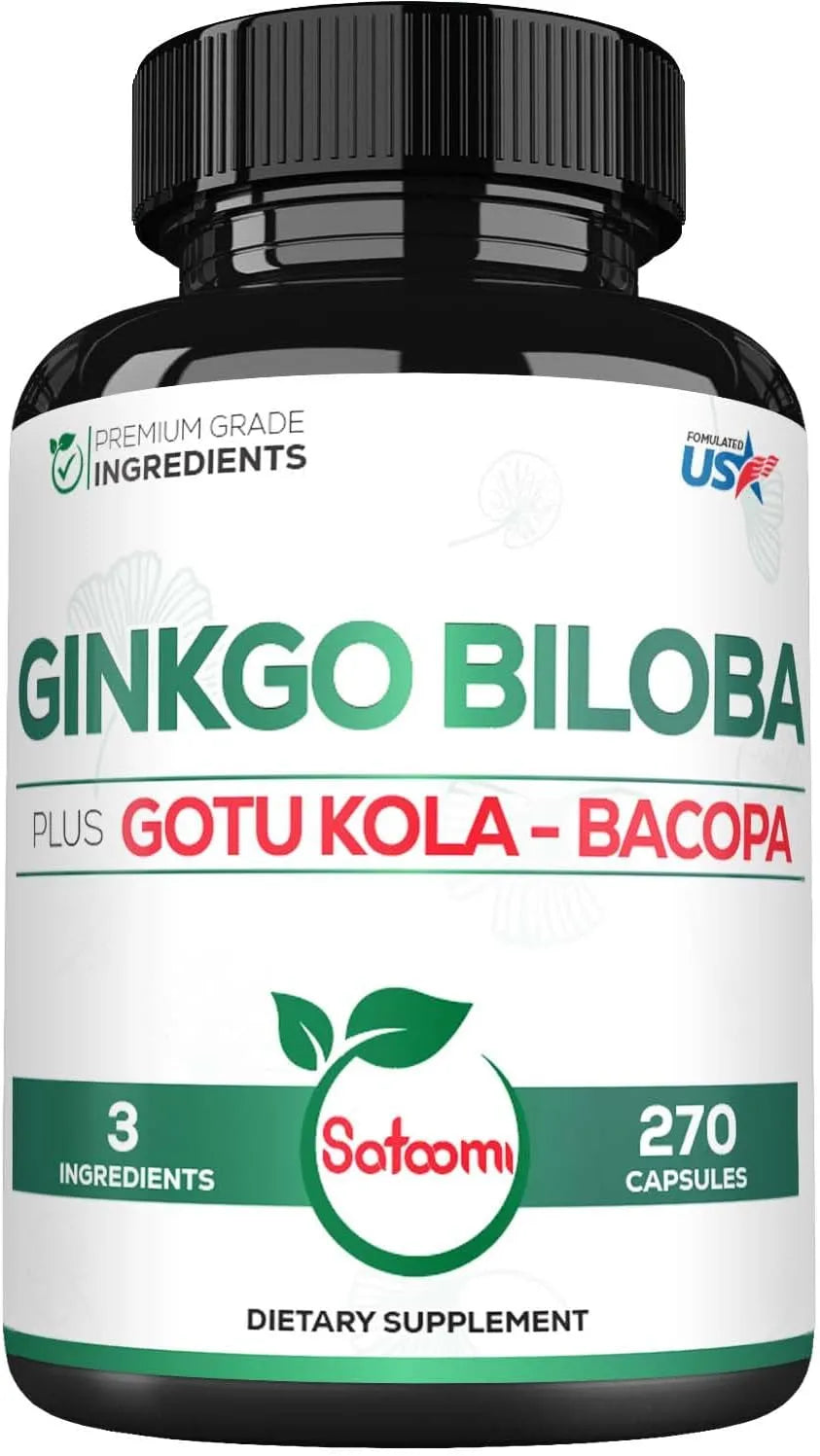 SATOOMI - Satoomi Ginkgo Biloba with Gotu Kola Leaf, Bacopa Monnieri 270 Capsulas - The Red Vitamin MX - Suplementos Alimenticios - {{ shop.shopifyCountryName }}