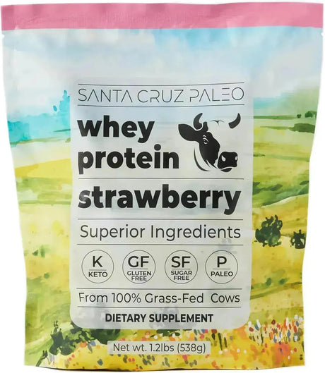 SANTA CRUZ PALEO - Santa Cruz Paleo Whey Protein Powder Grass Fed 20 Servicios Strawberry 538Gr. - The Red Vitamin MX - Suplementos Alimenticios - {{ shop.shopifyCountryName }}