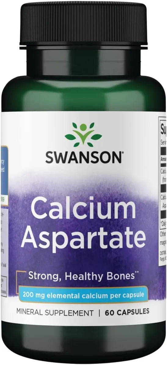 SWANSON - Swanson Calcium Aspartate 200Mg. 60 Capsulas - The Red Vitamin MX - Suplementos Alimenticios - {{ shop.shopifyCountryName }}